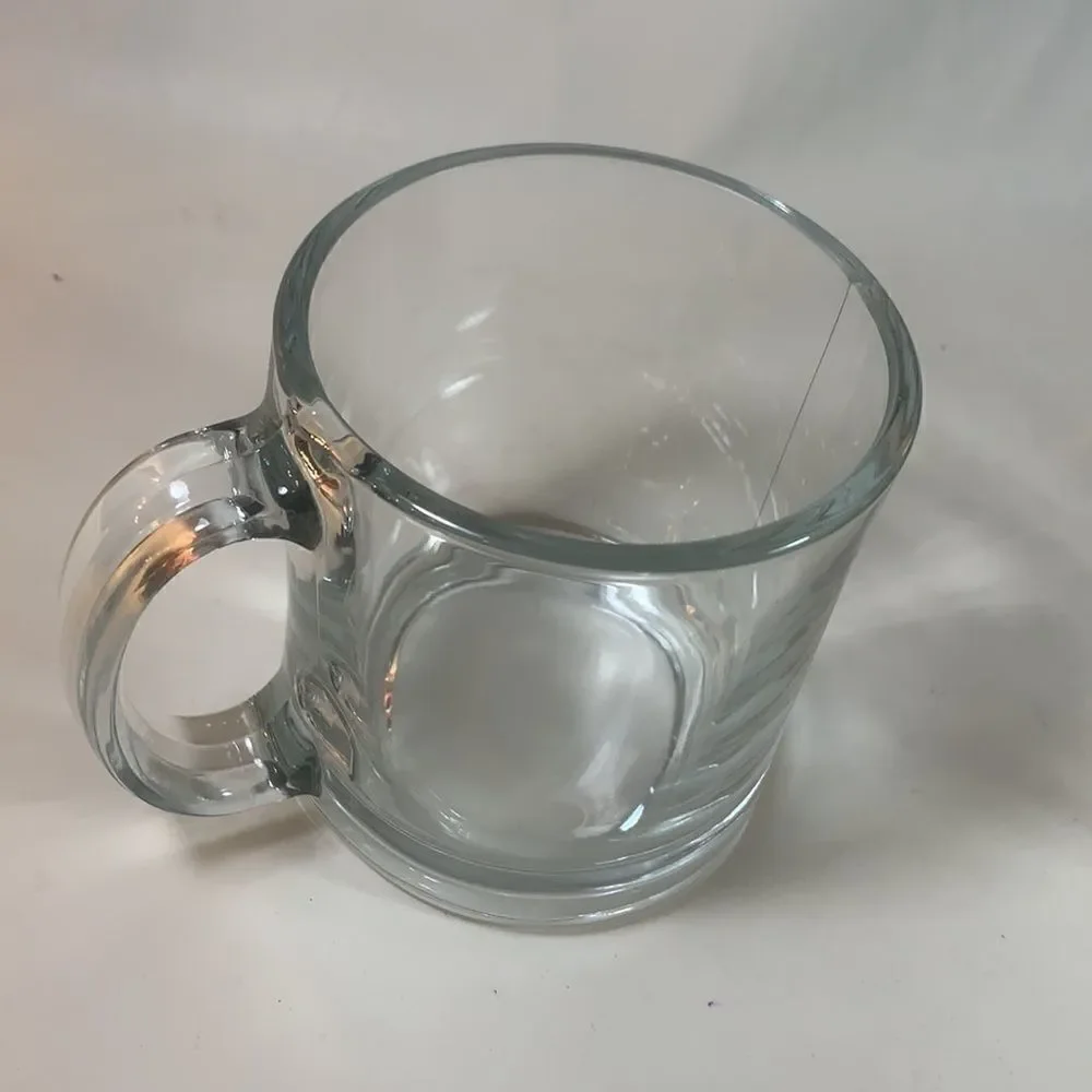 Clear Glass Mugs Coffee Cappuccino Tea Cocoa Cocktail 12 Ounces Each Set Of 2